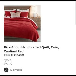Pottery barn red quilt